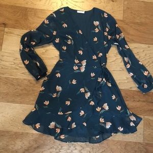 Dark teal/green floral dress